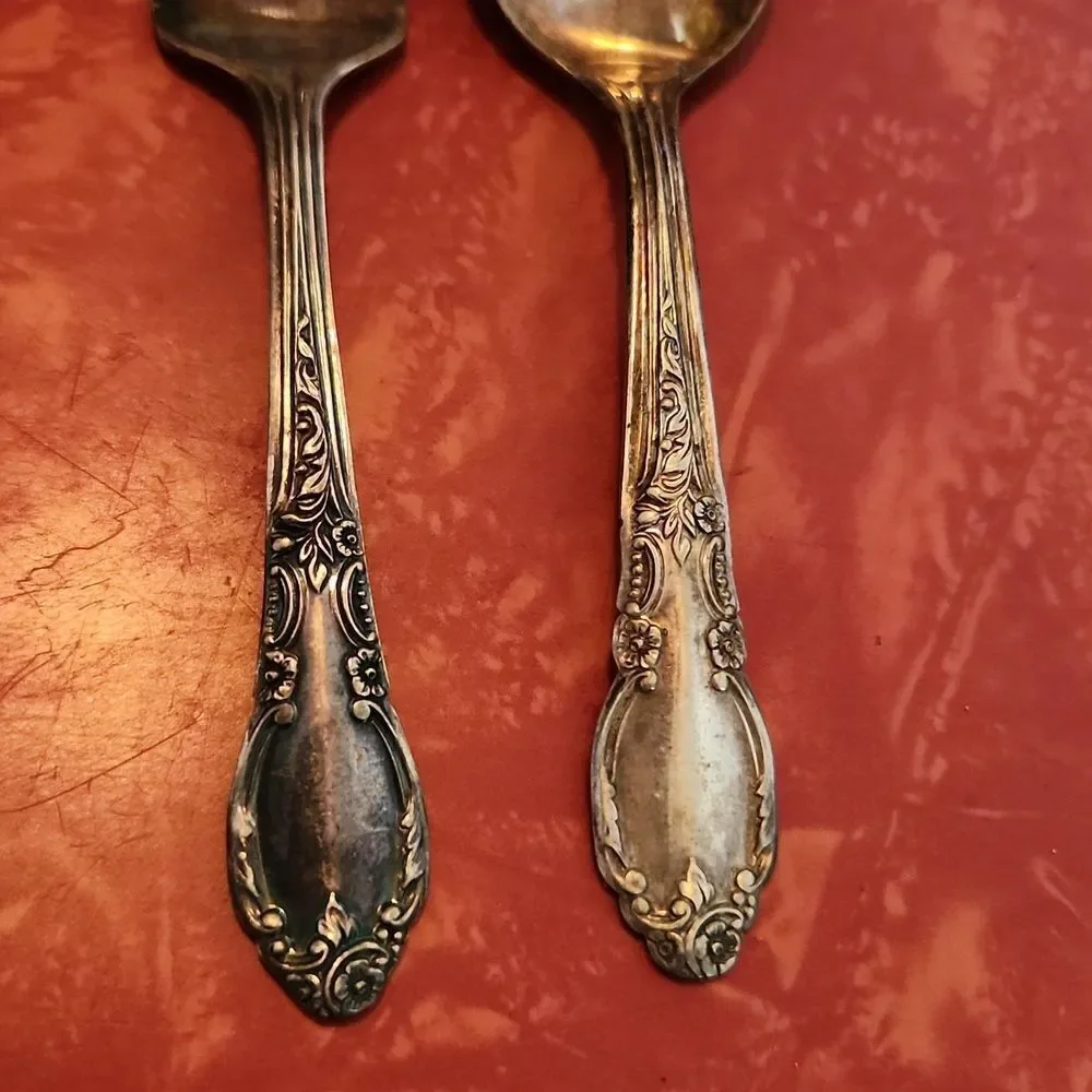 Vintage Oneida Toddler Metal Fork and Spoon Set